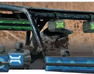 מערכת שמע 12V 500W מערכת היקפית 2+2 עם תאורת לד אטום למים מלא עם מצת